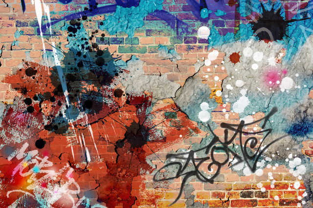 Brick wall graffiti city pokemon free wallpaper for desktop - medium preview image