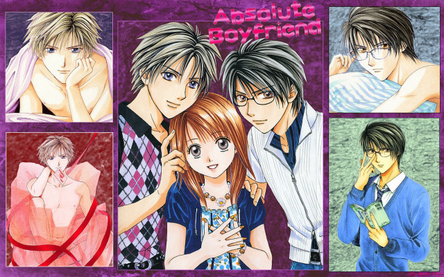 Anime couple faces absolute boyfriend free wallpaper for desktop - medium preview image