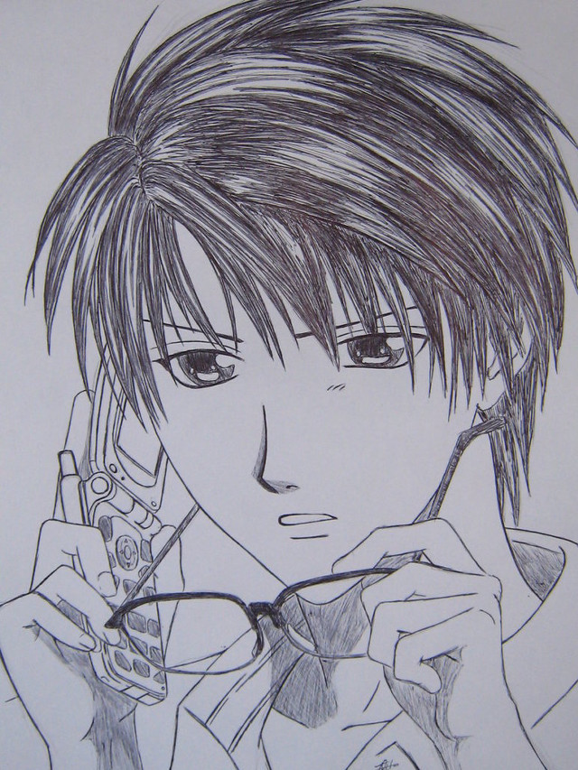 Man glasses cellphone serious look free wallpaper for mobile - medium preview image