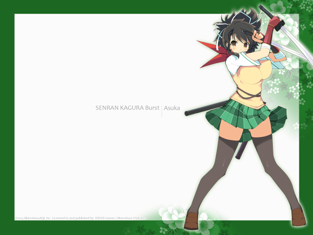 Girl sword green background white free wallpaper for desktop - medium preview image