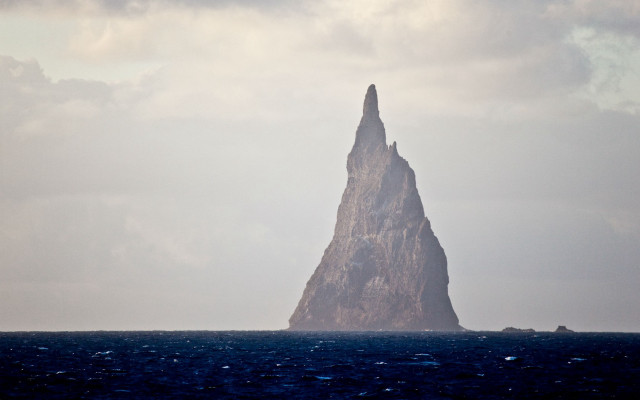 Large rock ocean cloudy sky #2 free wallpaper for desktop - medium preview image