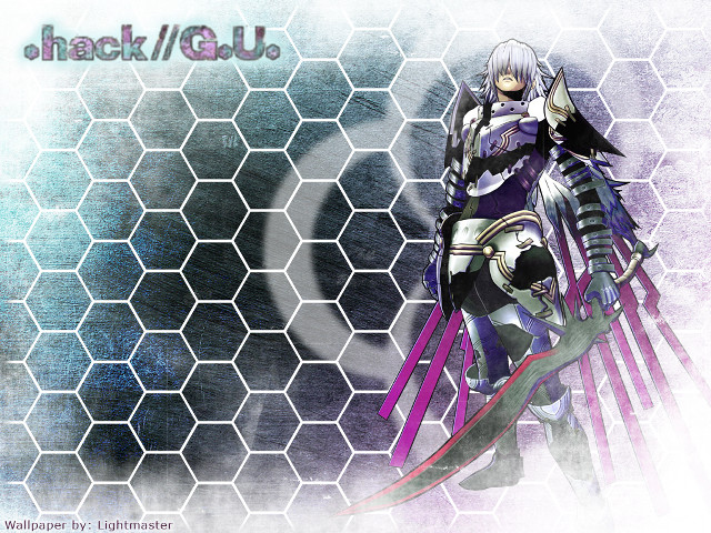Anime character purple outfit hexagonal free wallpaper for desktop - medium preview image