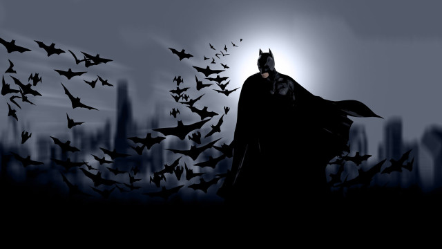 Batman city bats flying full #2 free wallpaper for desktop - medium preview image