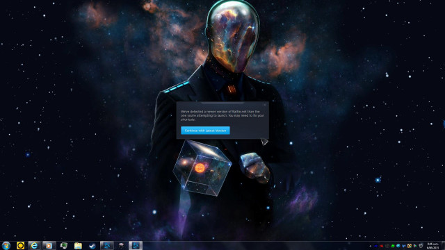 Computer screen man in space free wallpaper for desktop - medium preview image