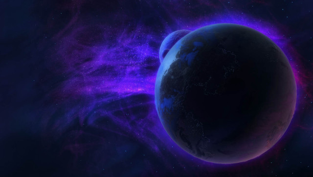 Blue purple planet star background free wallpaper for desktop - medium preview image