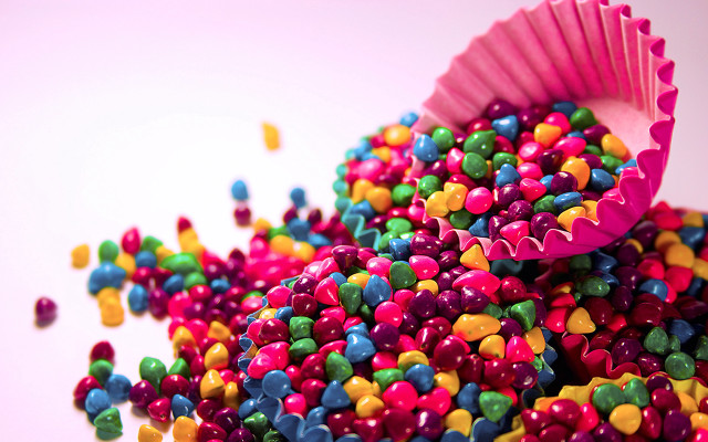 Colorful candy sprinkles white surface #2 free wallpaper for desktop - medium preview image