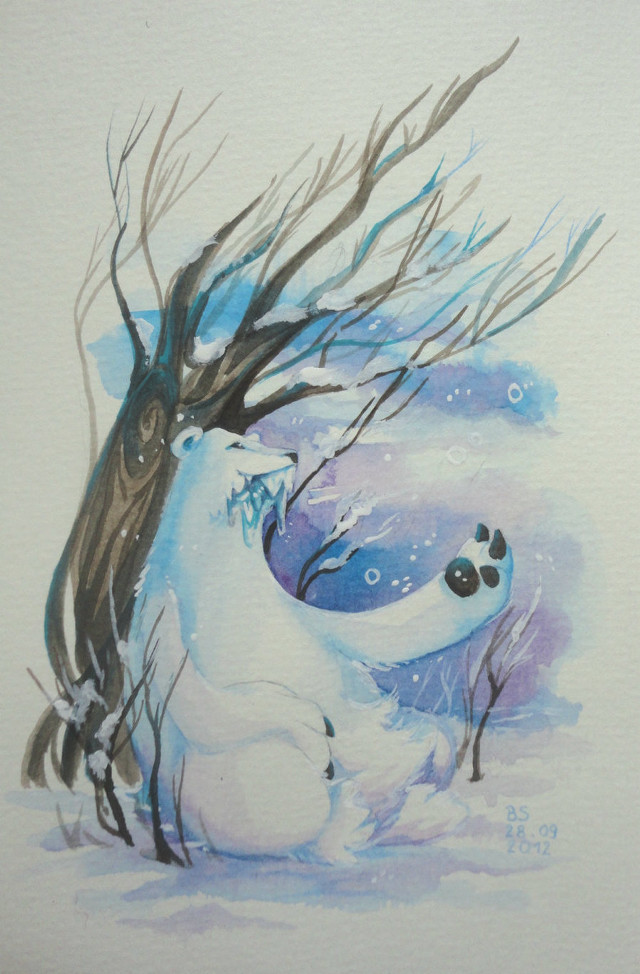 Polar bear hugging tree snow free wallpaper for mobile - medium preview image