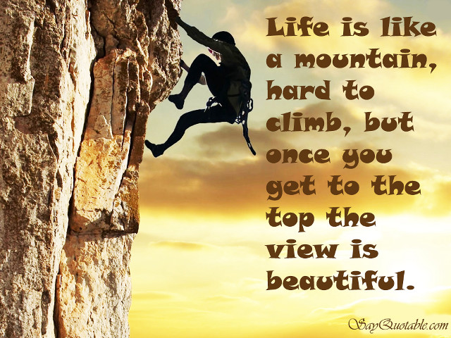 Man climbing cliff quote beautiful free wallpaper for desktop - medium preview image