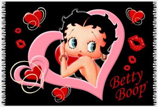 Cartoon woman heart frame bow free wallpaper for desktop - medium preview image