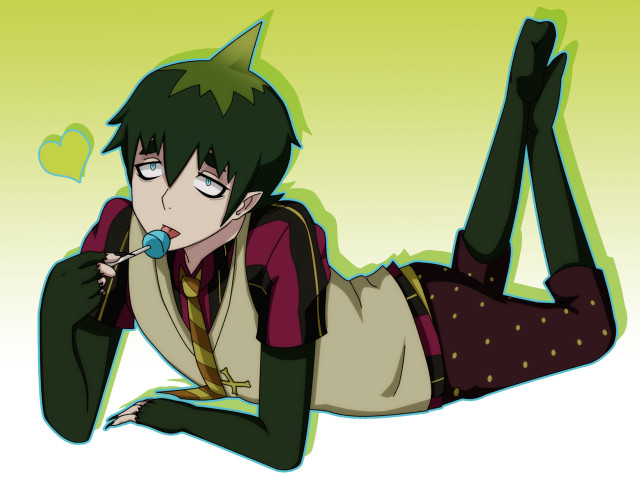 Cartoon character microphone lying green free wallpaper for desktop - medium preview image