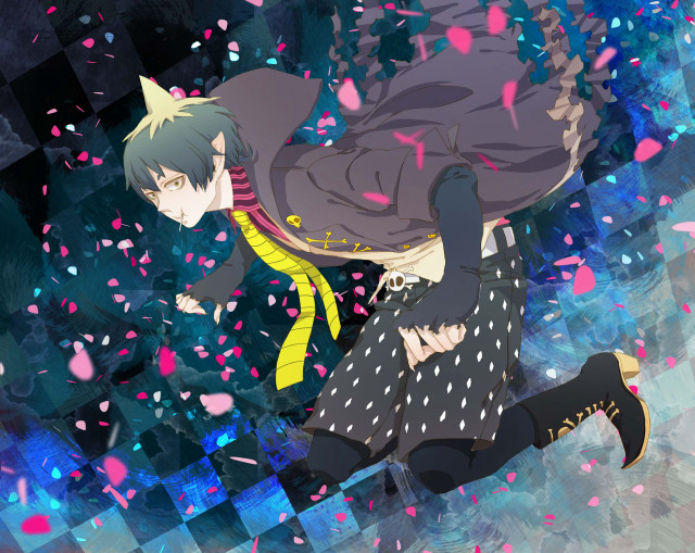 Anime characters confetti falling sky free wallpaper for desktop - medium preview image