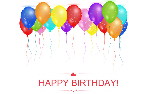 Balloons crown happy birthday red free wallpaper for desktop - medium preview image