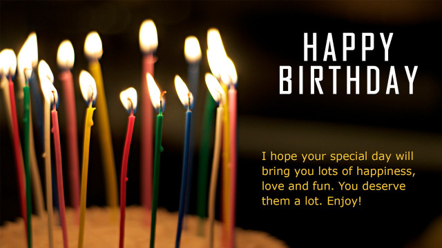 Birthday cake candles happy message #2 free wallpaper for desktop - medium preview image