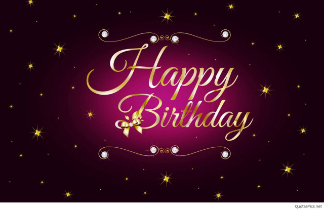 Happy birthday card purple background free wallpaper for desktop - medium preview image