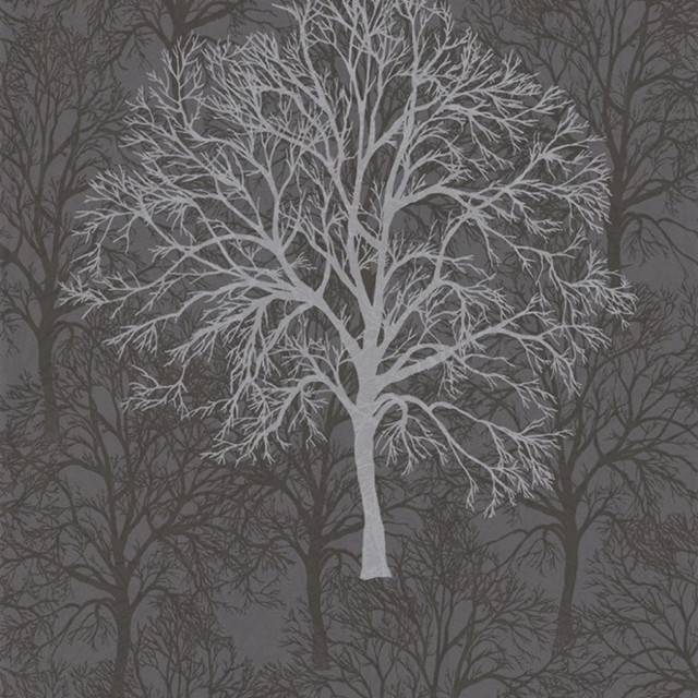 Leafless tree forest gray background free wallpaper for tablet - medium preview image