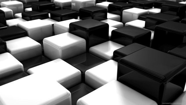 Black white cubes room floor free wallpaper for desktop - medium preview image