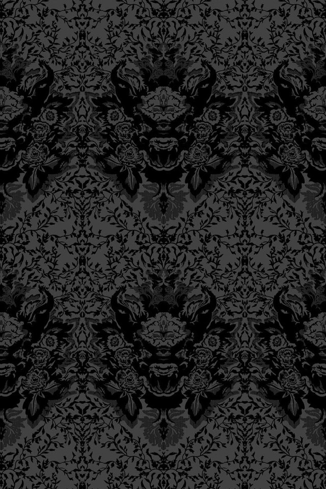 Black white floral background design #2 free wallpaper for mobile - medium preview image