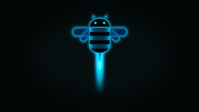 Blue black bee glow black free wallpaper for desktop - medium preview image