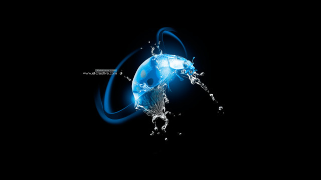 Blue black background swirl skull free wallpaper for desktop - medium preview image