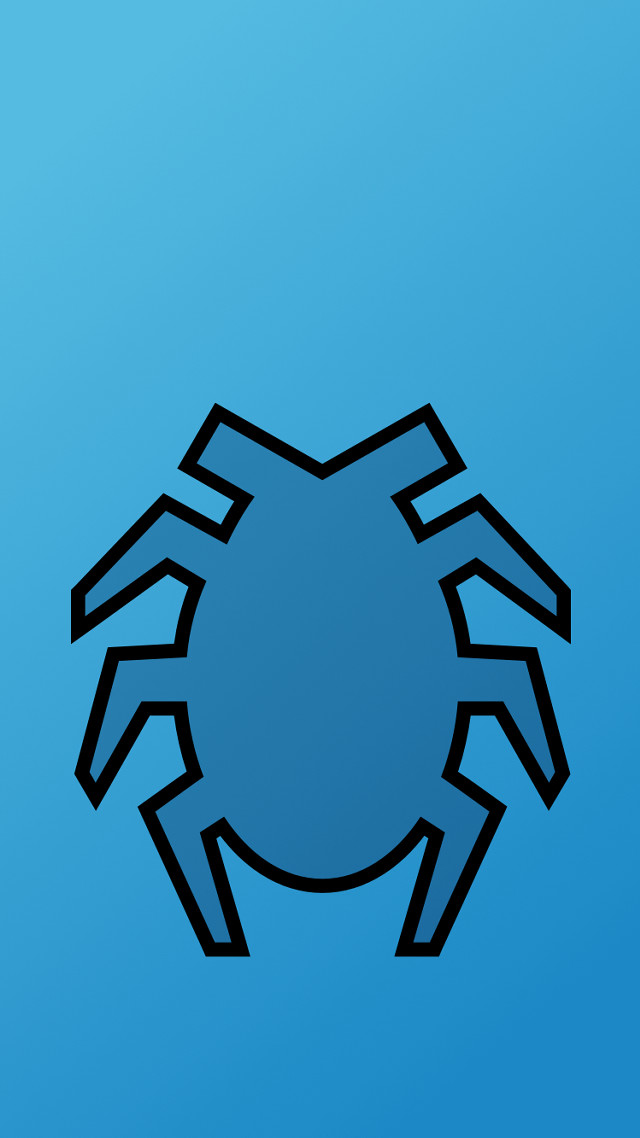Spider blue background black outline free wallpaper for mobile - medium preview image