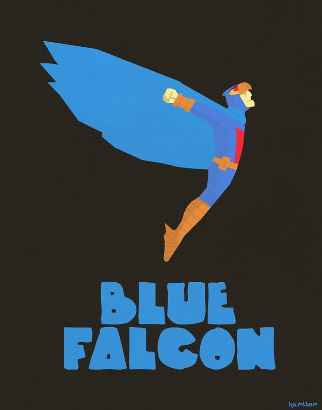 Man flying blue falcon poster free wallpaper for mobile - medium preview image