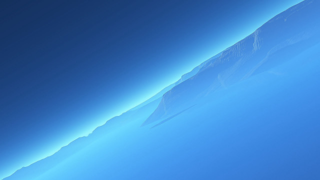 Blue sky mountain plane flying free wallpaper for desktop - medium preview image