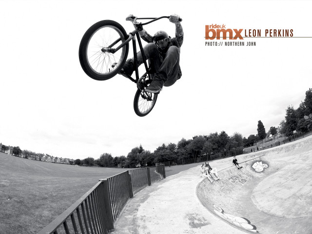 Man flying bike ramp park free wallpaper for desktop - medium preview image