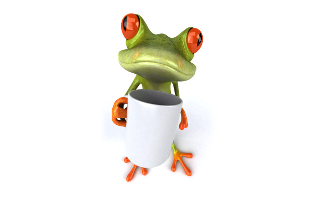 Frog sitting cup legs crossed free wallpaper for desktop - medium preview image