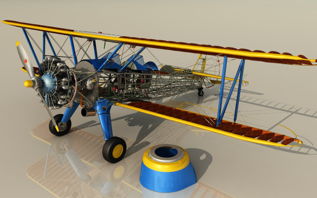 Small yellow blue airplane propeller free wallpaper for desktop - medium preview image