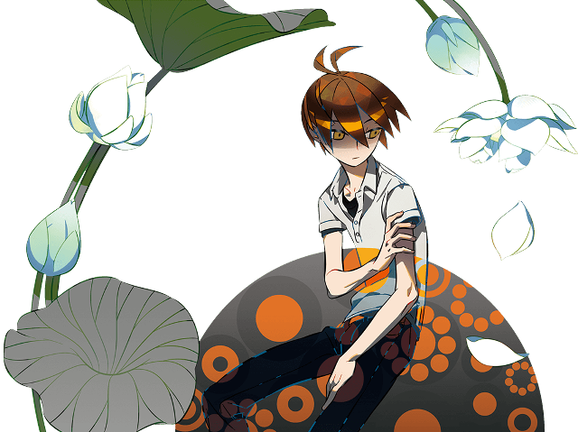 Boy sitting rock flower background free wallpaper for desktop - medium preview image