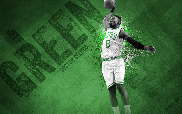 Man green uniform dunk basketball free wallpaper for desktop - medium preview image