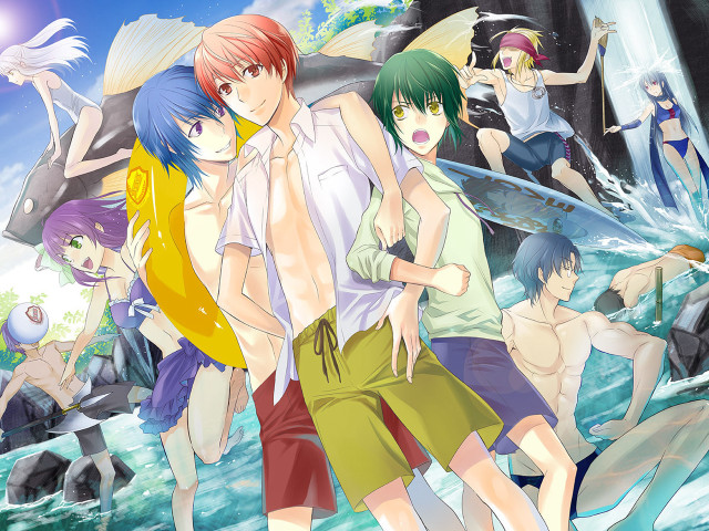 Group people water surfboard beach free wallpaper for desktop - medium preview image