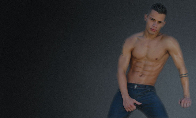 Man no shirt posing hands free wallpaper for desktop - medium preview image