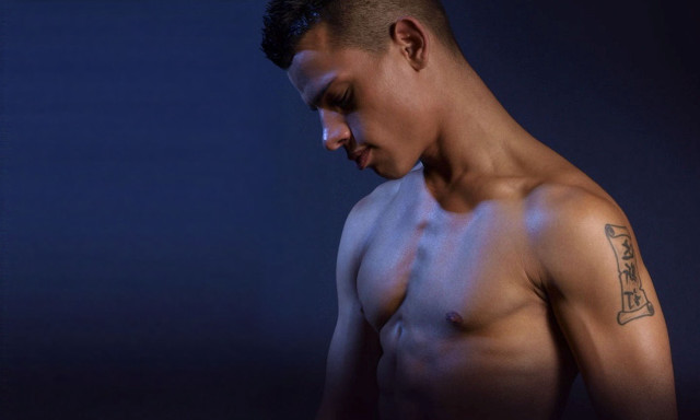 Man tattoo cellphone dark room free wallpaper for desktop - medium preview image