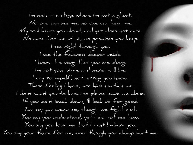 Creepy mask poem black background #2 free wallpaper for desktop - medium preview image