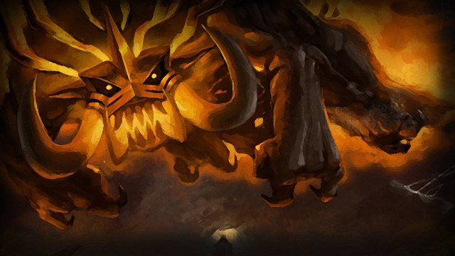 Demon horns eyes painting head free wallpaper for desktop - medium preview image