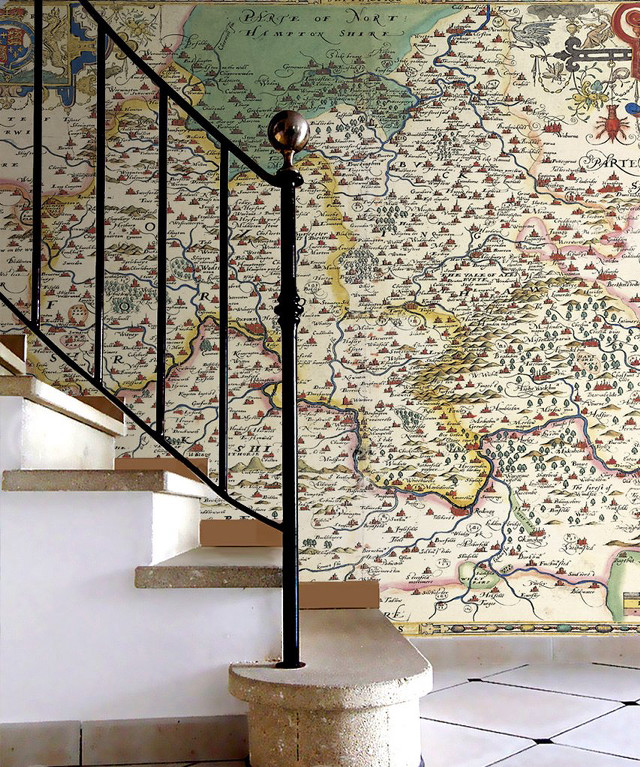 Staircase map wall metal handrail free wallpaper for mobile - medium preview image