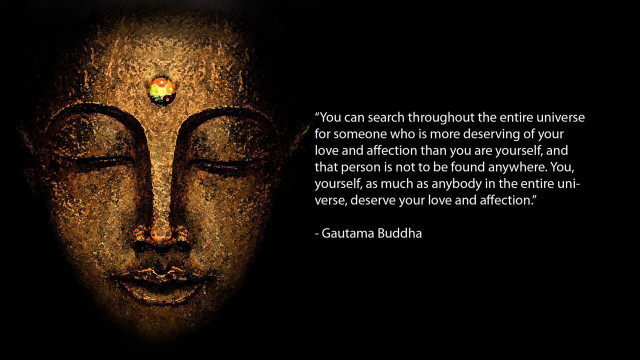 Buddha quote black background gold free wallpaper for desktop - medium preview image