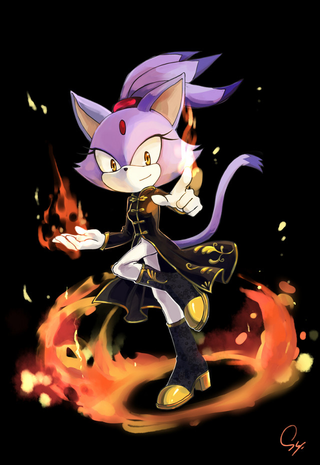 Cartoon cat costume fireball background free wallpaper for mobile - medium preview image