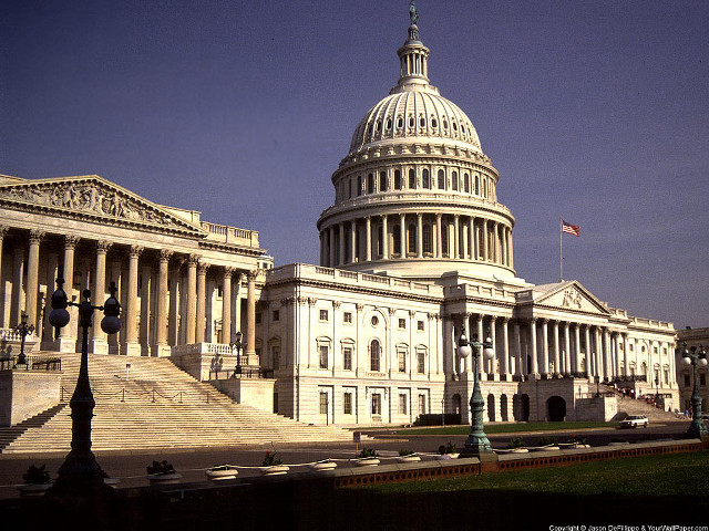 Large building dome flagpole cityscape free wallpaper for desktop - medium preview image