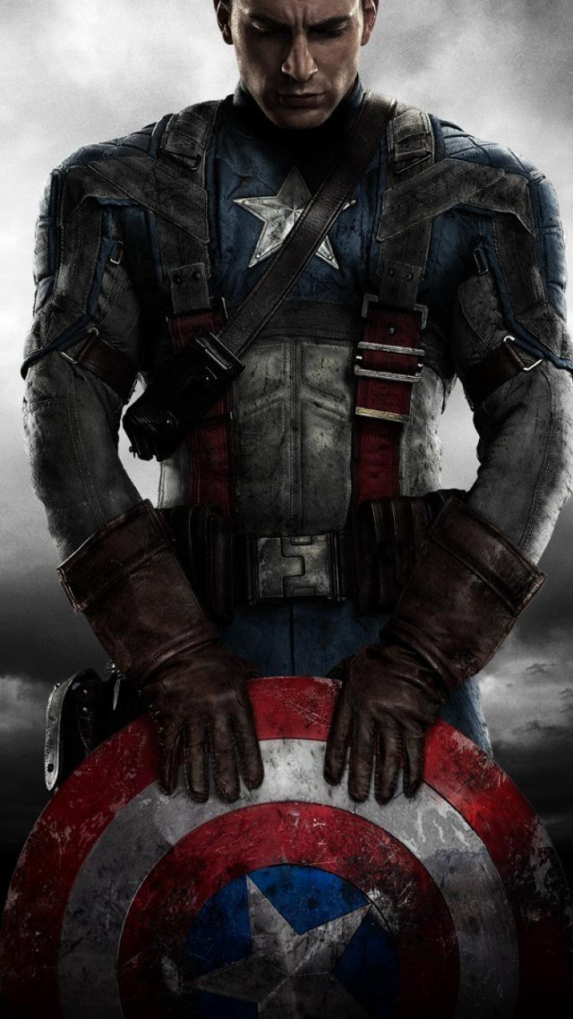 Captain america costume man holding #4 free wallpaper for mobile - medium preview image