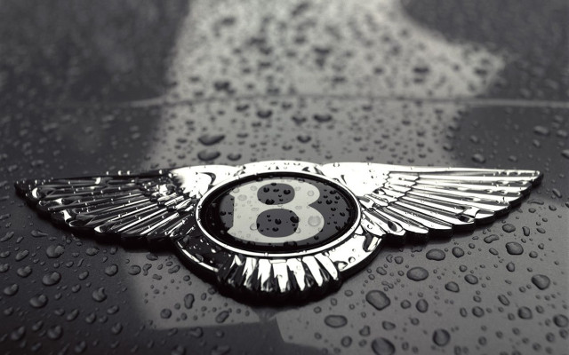 Bentley emblem rain water drops free wallpaper for desktop - medium preview image