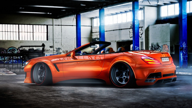 Car parked garage graffiti person free wallpaper for desktop - medium preview image