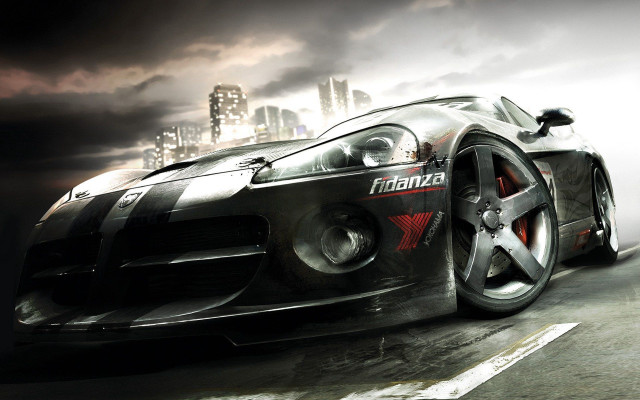 Car dark city cloudy skyline #2 free wallpaper for desktop - medium preview image