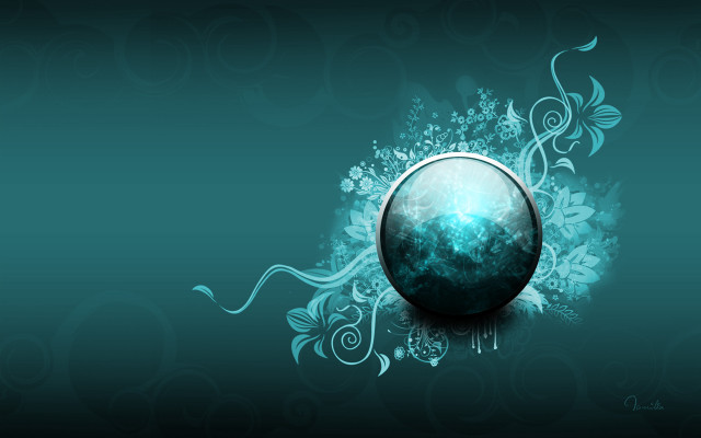 Blue green background sphere swirl free wallpaper for desktop - medium preview image