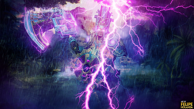 Man hammer lightning city energy free wallpaper for desktop - medium preview image