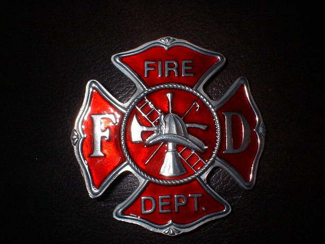 Fire department emblem black background free wallpaper for desktop - medium preview image