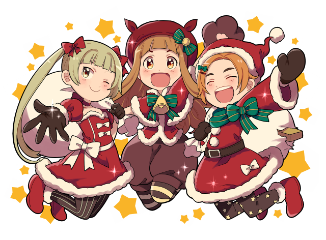 Anime girls christmas costumes coffee free wallpaper for desktop - medium preview image