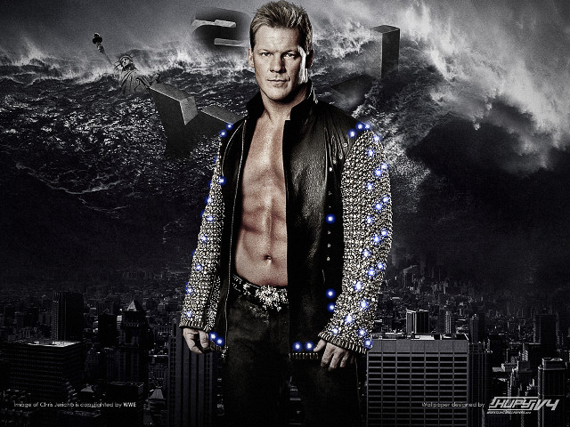 Man leather jacket city skyline free wallpaper for desktop - medium preview image