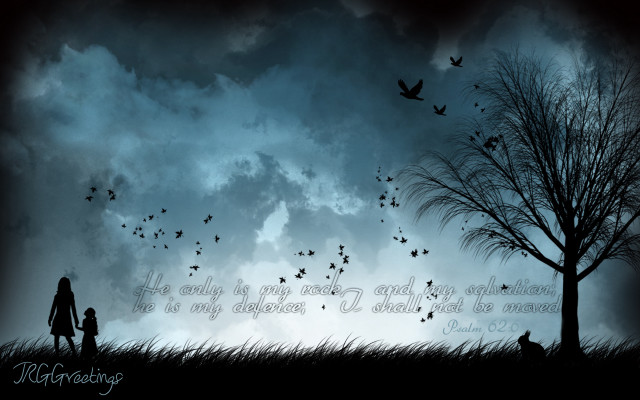 Silhouette person child field cloudy free wallpaper for desktop - medium preview image